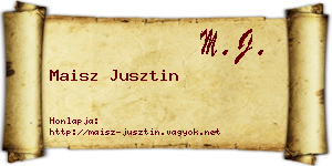 Maisz Jusztin névjegykártya